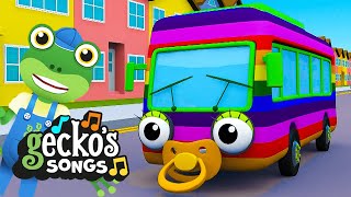 Baby Rainbow Bus🎵Classic Nursery Rhymes for Kids🎵Geckos Garage [upl. by Bunny]