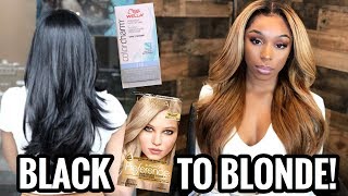 HOW I DYE MY HAIR BLONDE UPDATED  Bleach Black Hair Blonde At Home ft UNice Hair Kysiss Series [upl. by Aratehs]