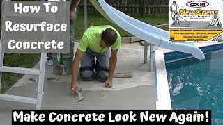 How To Resurface A Concrete Patio Using Rapid Set NewCrete Concrete Resurfacer [upl. by Akin]