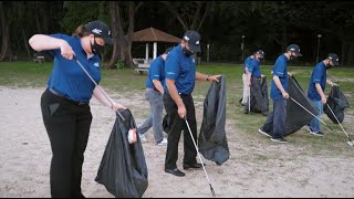 Singapore employees show dedication and teamwork in plastic waste cleanup [upl. by Otero]