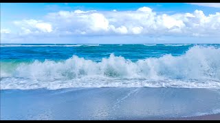 4K Strong Winds on a Sleepy Beach  Soothing Sea Waves Noise for Deep Sleep amp Relaxation [upl. by Irianat239]