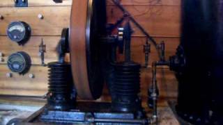 Antique Air Compressor on Line Shaft [upl. by Sirej]