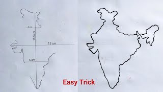 India map easy trick  How to draw India map easily step by step  India map easy idea [upl. by Noved]