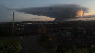 Linwood Fire Towering smoke cloud casts darkness over the area  WooGlobe [upl. by Dorr266]