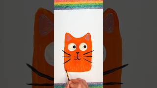 Cute Cat 🐈❤️Painting  Art for Kids shorts cat painting artforkids [upl. by Townshend165]