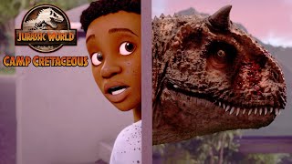 Hide and Seek From a Carnotaurus  JURASSIC WORLD CAMP CRETACEOUS  Netflix [upl. by Eidur901]