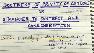 Doctrine of Privity of Contract  And its Exceptions  with case laws [upl. by Dacia]