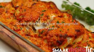 Ovenschotel kabeljauw met gegrilde paprikasaus [upl. by Perlman176]