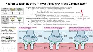 Neuromuscular blockers in myasthenia gravis and LambertEaton [upl. by Cristoforo197]