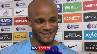 Vincent Kompany after scoring his wonder goal against Leicester [upl. by Leoine]