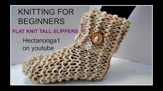 1156yt KNITTED TALL SLIPPERS  or crochet tall slippers knitting for beginners [upl. by Hsiwhem]