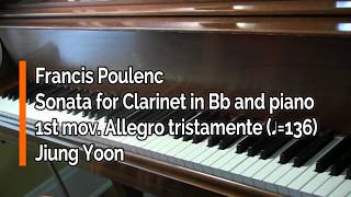 Piano Part  Poulenc Sonata for Clarinet in Bb and Piano I Allegro Tristamente ♩136 [upl. by Ruiz]