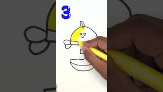 Counting Number of Three viralvideo howto numbers easy colors art drawing three grape bee [upl. by Froemming]