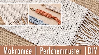 Makramee Perlenmuster  1 Knoten 2 Muster mit dem Rippenknoten  DIY Anleitung [upl. by Hilbert300]