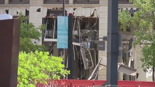 Crews respond to natural gas explosion at Chase Bank building in Youngstown several injuries report [upl. by Tad]