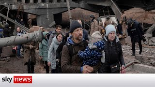 Ukraine Invasion Civilians try to escape Kyiv [upl. by Naibaf]