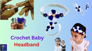 How to Make Crochet Headband with Flower Design1  Headband Tutorial for Beginners [upl. by Lapotin509]