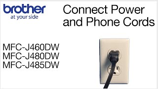 Connecting the telephone and power cords to the Brother MFCJ480DW [upl. by Ancilin]