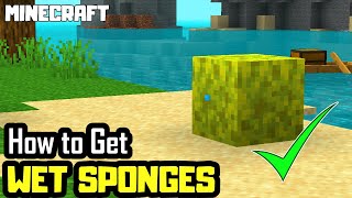 MINECRAFT  How to Get WET SPONGES 1192 Tutorial [upl. by Thordia185]