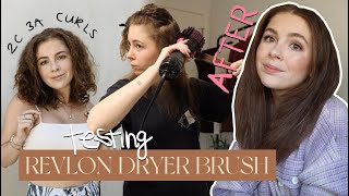 trying the Revlon OneStep Hair Dryer on my 2c3a curls Honest review on my curly frizzy hair [upl. by Henri]