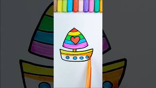 Boat ⛵❤️🌈 Drawing Colouring viral treading shorts [upl. by Chemush]