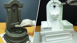 Amazing Home Made Tabletop Water Fountains  2 DIY Thermocol Fountains  Easy Fountain Making Ideas [upl. by Snilloc]