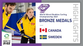 Highlights of Canada v Sweden  Bronze medals  World Mixed Doubles Curling Championship 2021 [upl. by Geer]