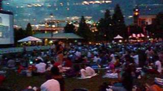 An open air cinema in downtown Atlanta June 2009 [upl. by Doughman]