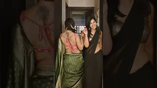 Backless girls dance backless love aunty saree blouseback navel waist bhabhi auntysaree [upl. by Arraes]