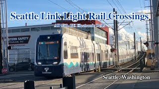 A Few Seattle Link Light Rail Crossings [upl. by Yeltnarb106]