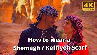 How to wear a Shemagh Keffiyeh Middle Eastern Scarf For Men and Woman [upl. by Eirolav834]