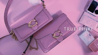 coach tabby 20 vs tabby chain clutch  pink collection [upl. by Nivlak171]