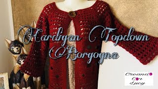 Uncinettocardigan topdown Borgogna [upl. by Kaliope]