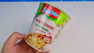 indomie Hazır Noodle Erişte Deniyorum  Sebze Çeşnili ve Bardakta noodle mukbang [upl. by Renell741]