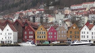 Bergen Norway and Mount Floyen Funicular Railway [upl. by Ruffina398]