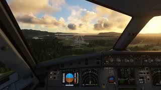 MSFS SAS A20N landing  Trondheim ENVA cockpit view [upl. by Mcroberts197]