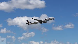 Singapore Airlines A350 departure from Christchurch Airport 27 September 2024 SQ298 9VSMO [upl. by Airtal]