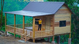 Build a firewood shed Clean up around the Wooden House  Hoang Huong [upl. by Wiebmer278]