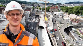 Stuttgart 21 Bahn baut Straßentunnel für B14 in der Stuttgarter Innenstadt [upl. by Barbra]