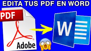 Como EDITAR un PDF en WORD [upl. by Ahsot]