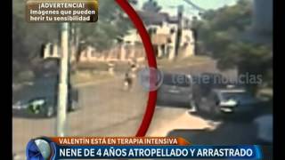 Nene de cuatro años atropellado el video  Telefe Noticias [upl. by Furnary]