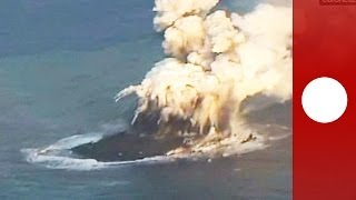 Rare video New island emerges off Japan coast after volcano eruption [upl. by Hillhouse748]