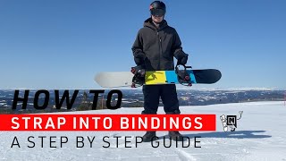 How To Strap Into Your Snowboard Bindings  Easy Tips For Everyone [upl. by Akilak]