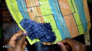 How to make door mat using gunia sack DIY Shaggy mat at home Handmade mat [upl. by Andreana]