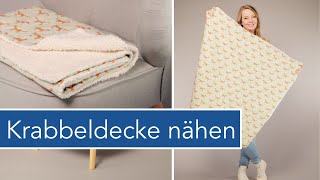 Einfache Krabbeldecke  Babyquilt nähen Liegeliese [upl. by Annaed225]