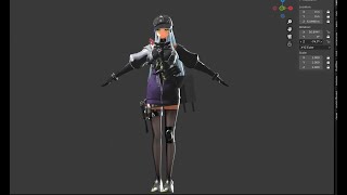 Blender NPR Shader Test Girls Frontline 2  Klukai [upl. by Shirlee]