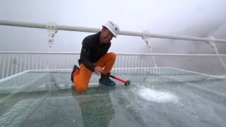 Chinas giant glass bridge hit with sledgehammer  BBC Click [upl. by Leuname]