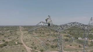 400kV Overhead Transmission Tower Construction amp Earth wire clipping electriciti transmissionline [upl. by Arty]