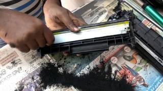 how to 12a toner refilling in telugu [upl. by Naugal]