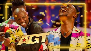 Dreams Come True Comedian Wins The GOLDEN BUZZER from His HERO on Americas Got Talent [upl. by Sinegra]